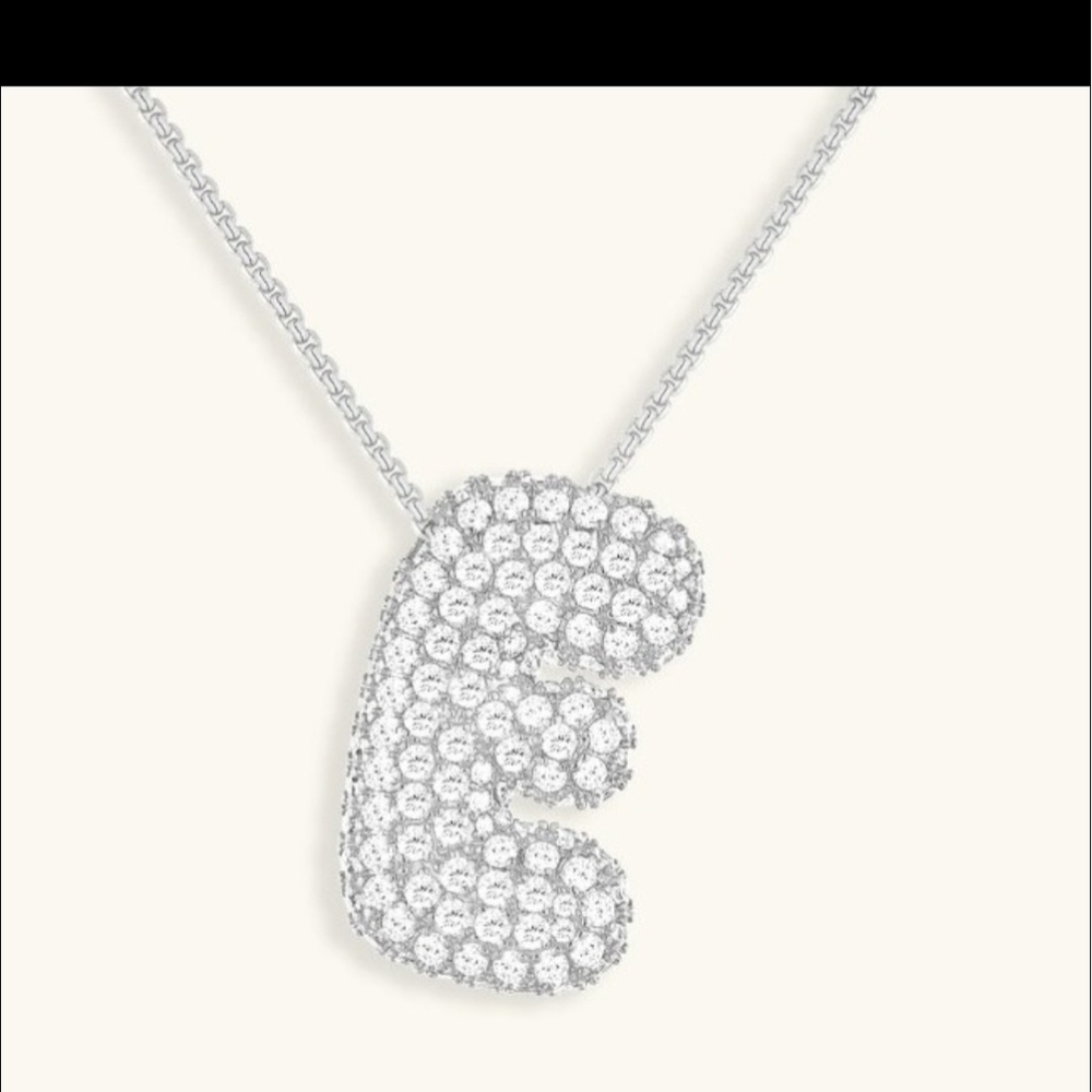 Sparkling Silver Initial Necklace